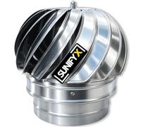 SUNIFY Comignolo Girevole Acciaio Inox - Aspiratore Eolico Antifumo per Camino e Canna Fumaria, Migliora il Tiraggio del Camino, Cappello Camino Rotante Antivento per Stufa e Ventilazione - Ø120 mm