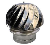 SUNIFY, copertura per camino in acciaio inox, 180 mm, per camino e stufa, supporto girevole per camino e stufa, inserto a sfera per ventilazione, cappello, camino in acciaio inox AISI 304, 80 mm - 350