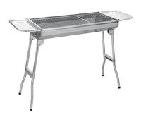 SunJas - Set da pic-nic, barbecue a carbonella con ventilatore, pinza, forchettone, paletta per Barbecue e 12 Spiedini, per attività all’aperto, Barbecue da tavolo, da campeggio, a Carbonella, Barbecue da viaggio pieghevole con griglia Holzkohlegrill 3tlg.