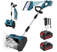 SunjianAMZ Escavatore da neve senza fili, alimentato a batteria da 21 V, sterzo regolabile a 45°, strumento da caccia - neve da strada (2 batterie)