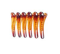 Sunjiyan 12 fermagli per capelli in plastica marrone in metallo con fiocco in coccodrillo Fermagli per capelli con denti a becco d'anatra Barrette con strisce antiscivolo (4,9 cm)