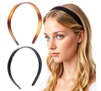 Sunjiyan 2 fasce per capelli in plastica con denti per capelli da donna, colore marrone e nero