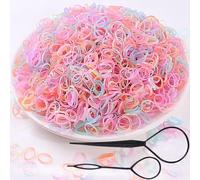 Sunjiyan 2000 fascette per capelli elastici colorati in gomma mini clip per coda di cavallo da ragazza, piccoli fermagli morbidi e antiscivolo, 2 strumenti inclusi
