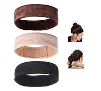Sunjiyan 3 pezzi Wig Grip Band, Velvet Headband Hair Band Extra Styling Wig Adjustable Fastener, Stretch Cotton Headband (3 colori)
