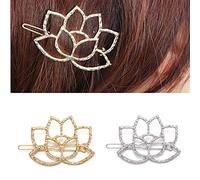 Sunjiyan 4 fermagli per capelli in metallo a forma di fiore di loto, accessori per capelli