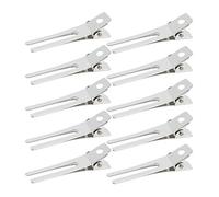 Sunjiyan 50 clip per capelli bifurcated arricciatura, 1.8 pollici Styling Sezione Hair Clip in metallo coccodrillo per arco con clip di grandi dimensioni, stile saloni, barber shop (argento)