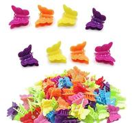 Sunjiyan 50 fermagli per capelli a forma di farfalla, colori pastello, accessori carini, colori opachi multicolori, colori belli e casuali