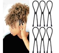 Sunjiyan 6 fasce regolabili per capelli per capelli ricci e ricci spessi, pesanti, naturali, C-1 (confezione da 6)