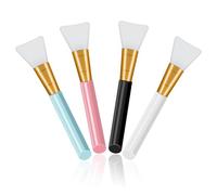 Sunjiyan Applicatore di maschera in silicone, applicatore flessibile per maschera di argilla per il viso, strumento di idratazione senza peli, spazzola morbida per fango, argilla (4 pezzi)