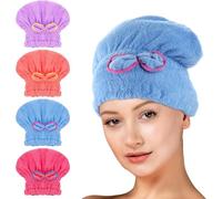 Sunjiyan Asciugamano ad asciugatura rapida, asciugamano in microfibra per asciugare i capelli, super assorbente per asciugare i capelli con fiocco carino asciugamano per bambini asciugamano per