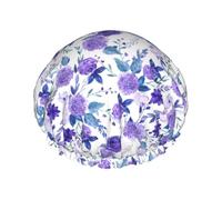Sunjiyan Cuffia da doccia viola viola rosa da donna regolabile a doppio strato impermeabile cappello da doccia protezione per capelli riutilizzabile da donna spa salone doccia cappello