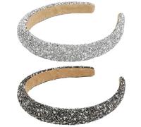 Sunjiyan Fasce per capelli con strass da donna con cristalli spessi, fascia per capelli con diamanti scintillanti, accessori per capelli alla moda