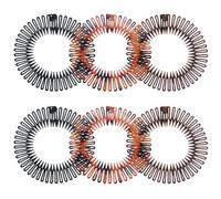 Sunjiyan Fascia elastica da donna, flessibile, a zig zag, con pettine, a spirale, per capelli rotti (6 pezzi, 3 colori)