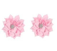 Sunjiyan Fermaglio per capelli in chiffon con strass per bambine e ragazze, set da 2 (rosa)