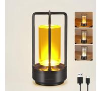 SUNJULY Lampada Da Comodino Con Controllo Touch, Ricarica USB Portatile Lampada Da Tavolo Dimmerabile LED Con 3 Colori Di Illuminazione Per Camera Da Letto Ufficio Soggiorno Decorazione Regalo