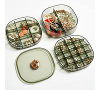 Sunkaioo Portagioie in acrilico, scatola trasparente a 3 strati, scatole per gioielli per donne e ragazze, organizer per orecchini, anelli, borchie, bracciali, collane, artigianato, colore: verde