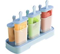 Sunkangkang Popsicle Molds Set 6 pezzi Ice Popsicle Maker-BPA Free,Easy-Release Ice Pop Molds,Homemade Ice Cream Molds (Blue)