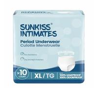 SUNKISS INTIMATES Mutande Mestruali Monouso Donna, Flusso Abbondante Notte, Biancheria Intima Postparto, Bianco, Taglia XL, 10 Unità