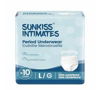 SUNKISS INTIMATES Mutande Mestruali Monouso Donna, Flusso Abbondante Notte, Biancheria Intima Postparto, Bianco, Taglia L, 10 Unità