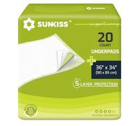SUNKISS TrustPlus 90*85 cm Traverse Letto Monouso per Incontinenza, Coprimaterasso per Adulti, Anziani, Animali e Bambini, Protezione Letto e Mobili, Morbido, Ultra Assorbenza, 20 Unità 1 Confezione