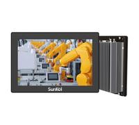 SunKol 10.1 inch Narrow Bezel Industrial Panel PC, Fanless Embedded Touchscreen, I5-1235U, IP65 Front, VESA Mount for Warehouse, Logistics, Automation (No RAM&Storage&System)