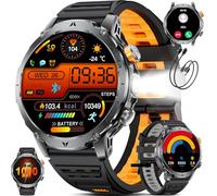 SUNKTA Orologio intelligente da uomo Militare 1000 mAh grande batteria 1,7" HD Bluetooth chiamate per iOS Android Smartwatch Sportive fitness,Monitoraggio della salute,sonno,3 braccialetti,nero