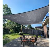SUNLAX Tenda parasole, 2,4 x 3,4 m, grigio scuro (grigio), rettangolare, in tessuto per esterni, patio, pergola, parasole e blocco UV