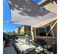 SUNLAX Tenda parasole, 3,5 x 3,5 x 3,5 m, grigio (grigio), triangolare, per esterni, patio, pergola, parasole, vele con blocco UV
