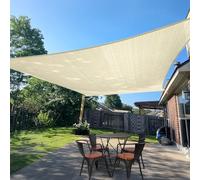 SUNLAX Tenda parasole, 3 x 3 m, beige, rettangolare, per esterni, patio, pergola, vele, parasole, blocco UV, coperture in tela