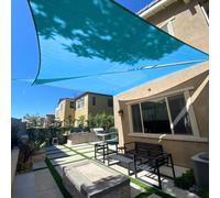 SUNLAX Tenda parasole, 40,6 x 40,6 x 40,6 m, colore blu turchese, a triangolo, per esterni, patio, pergola, parasole, vele con blocco UV