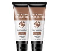 Sunless Body Tanning Cream con ingredienti naturali e biologici, lozione auto-abbronzante idratante per una lucentezza naturale, abbronzatura finte, medio-scuro (2 pezzi)