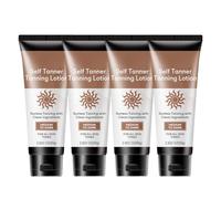 Sunless Body Tanning Cream con ingredienti naturali e biologici, lozione auto-abbronzante idratante per una lucentezza naturale, abbronzatura finte, medio-scuro (4 pezzi)