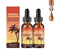 Sunless Tanning Drops To Drink, gocce abbronzanti per migliorare il tono della pelle, olio abbronzante, gocce autoabbronzanti per corpo e viso, senza danni al sole, abbronzatura rapida (2 pezzi)