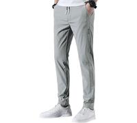 Sunlighty Deniluxe Pantaloni da uomo, pantaloni leggeri con elastico in vita, pantaloni da jogging da uomo, pantaloni elasticizzati ad asciugatura rapida in seta ghiaccio, Verde, 3XL