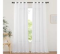 SUNLIMEI Tende per Interni 100 x 100 cm Moderne con Occhielli Voile Tenda Finestra Interno Salotto Eleganti Belle, Decorazioni per La Casa per Soggiorno Camera Cameretta, Bianco