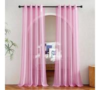 SUNLIMEI Tende per Interni 60 x 170 cm Moderne con Occhielli Voile Tenda Finestra Interno Salotto Eleganti Belle, Decorazioni per La Casa per Soggiorno Camera Cameretta, Rosa