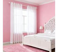 SUNLIMEI Tende Trasparenti 70 x 95 cm Moderne con Anelli Tende in Voile Decorazioni per La Casa, Eleganti Belle per Soggiorno Camera Cameretta, Bianco