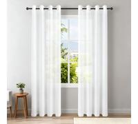 SUNLIMEI Tende Trasparenti in Voile 60 x 75 cm Moderne con Anelli Tende Camera da Letto Trasparente Eleganti Belle, Decorazioni per La Casa per Camera da Letto e per Salotto, Bianco