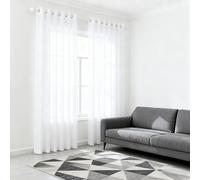 SUNLIMEI Tende Trasparenti per Interni 150 x 190 cm Moderne con Anelli Tende Voile Trasparenti Eleganti Belle, Decorazioni per La Casa per Balcone Finestra Soggiorno, Bianco