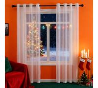 SUNLIMEI Tende Trasparenti per Interni 235 x 240 cm Moderne con Anelli Tende Voile Trasparenti Eleganti Belle, Decorazioni per La Casa per Camera da Letto e per Salotto, Bianco