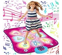 SunLin Tappetino da Ballo, Gioco di Danza Giocattolo Regalo per Bambini Ragazze, Tappeto da Ballo con luci a LED, Volume Regolabile, Musica Integrata, 3 Livelli di Sfida (3-12 Anni) Dance Game Toy