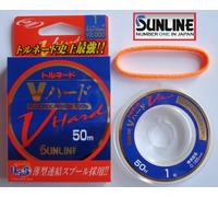 SUNLINE FLUOROCARBON V-Hard 50.3m50m.Super Pesca Linea 100% Invisibile Clear 1