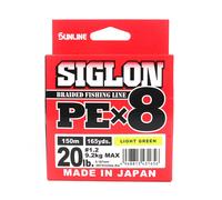 Unbekannt Sunline Siglon PE X8 150 m Corda Intrecciata Made in Japan, Verde Chiaro, 20LB/9kg PE #1,2