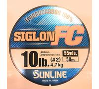 Sunline Siglon - Filo in fluorocarbonio trasparente, 0,265 mm, 50 m, 4,70 kg