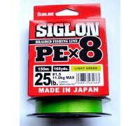 Sunline Siglon Braid Pe X8 Line Light Green 0.209mm-11Kg-150Mt, 0.209MM-150MT-11KG