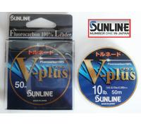 SUNLINE Tornado V-plus 55yrd.50m.Fluorocarbon 100% Invisibile Clear Pesca Linea