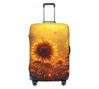 Sunlit - Coperture per bagagli da viaggio con girasoli autunnali, elastiche, protezione per valigie, 45-81 cm, Nero , M