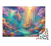 Sunlit Enchanted Underwater Temples And Corals Puzzle Da 1000 Pezzi Underwater World Giocattolo Educativo Per Bambini Dai 12 Anni in Su E Adulti 38x26cm/1000pcs