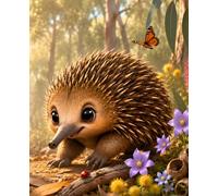 Sunlit Forest Echidna Composition Notebook: Wide Ruled Australian Wildlife Journal for Kids, Students, School Notes, Creative Writing, and Nature Lovers
