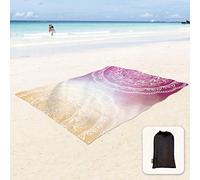 Sunlit Morbida coperta da spiaggia da picnic, tappetino a prova di sabbia con tasche angolari 215 x 183 cm, borsa a rete, feste in spiaggia, viaggi, campeggio e festival musicali all'aperto, design